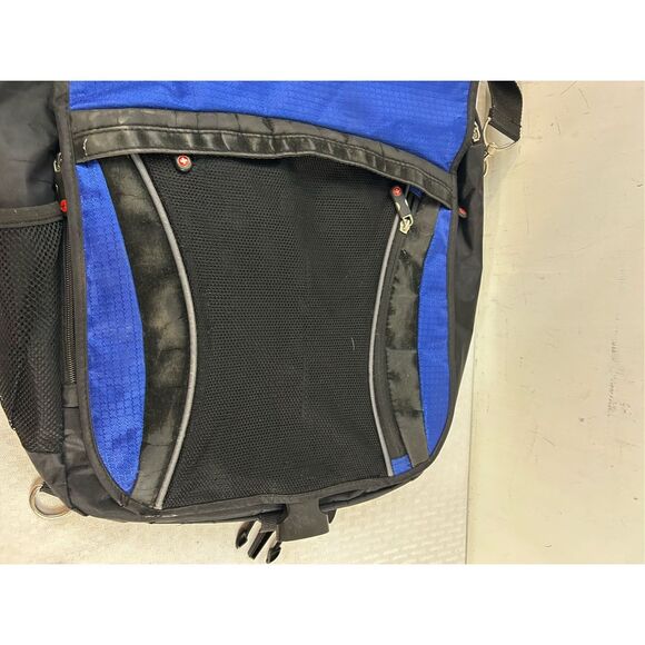 Swiss+Tech Messenger Backpack Bag Blue/Blk 16x18" - Picture 3 of 10
